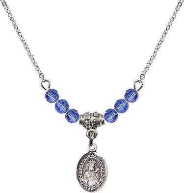 Collar con piedra natal de Nuestra Señora de Czestochowa | 1/2 pulgada | Cuentas de 4 mm