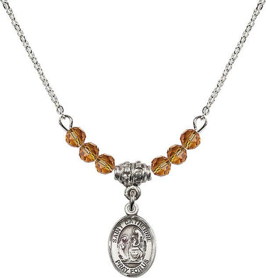 St. Catherine of Siena Birthstone Necklace | 1/2 inch