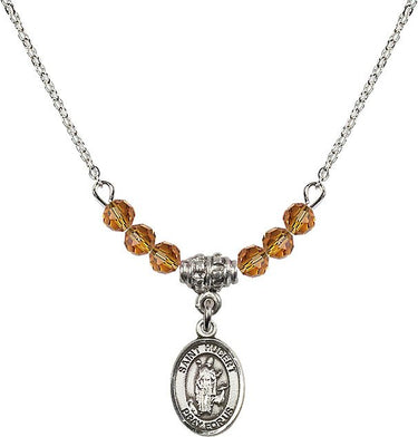St. Hubert of Liege Birthstone Necklace | 1/2 inch | 4mm Beads