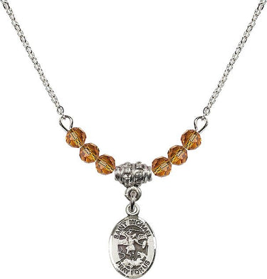 Saint Michael the Archangel Birthstone Necklace | 1/2 inch | N20-9076