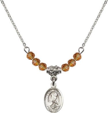 Saint Sarah Birthstone Necklace | 1/2 inch | 4mm Beads