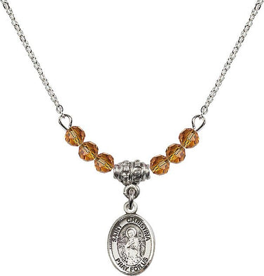 Saint Christina the Astonishing Birthstone Necklace | 1/2 inch