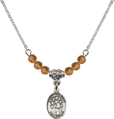 Saint Felicity Birthstone Necklace | 1/2 inch | 4mm Beads