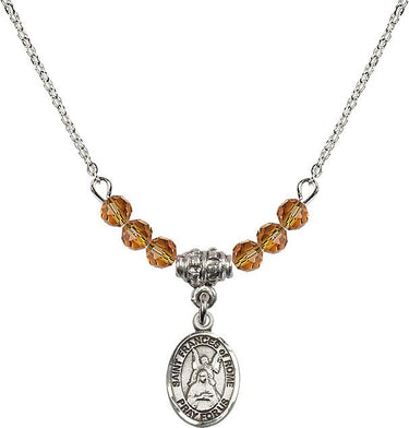 St. Frances of Rome Birthstone Necklace | 1/2 inch | 4mm Beads