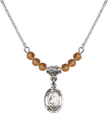 Saint Theodora Birthstone Necklace | 1/2 inch | 4mm Beads