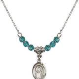 Saint David of Wales Birthstone Necklace | 1/2 inch | 4mm Beads  Zircon Sterling Silver