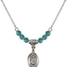 Saint James the Greater Birthstone Necklace | 1/2 inch | 4mm Beads  Zircon Sterling Silver