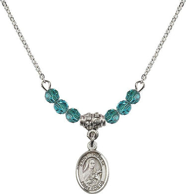 Saint Therese of Lisieux Birthstone Necklace | 1/2 inch | 4mm Beads