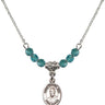 Blessed Miguel Pro Birthstone Necklace | 1/2 inch | 4mm Beads  Zircon Sterling Silver