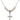 Crucifix Crystal Necklace | 7/8 inch | 4mm Beads   Sterling Silver