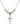 Crucifix Crystal Necklace | 7/8 inch | 4mm Beads   Sterling Silver