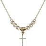 Cross Crystal Necklace | 1/2 inch | 4mm Beads   14kt Gold Filled