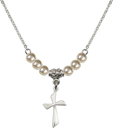 Cross Crystal Necklace | 3/4 inch | 4mm Beads | N21-0016Y
