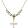 Cross Crystal Necklace | 3/4 inch | 4mm Beads   14kt Gold Filled