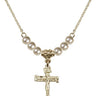 Crucifix Crystal Necklace | 3/4 inch | 4mm Beads   14kt Gold Filled