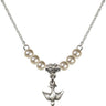 Holy Spirit Crystal Necklace | 1/2 inch | 4mm Beads   Sterling Silver