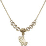 Praying Hands Crystal Necklace | 3/8 inch | 4mm Beads   14kt Gold Filled