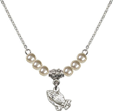 Collar de cristal Manos rezando | 9,5 mm | Cuentas de 4 mm