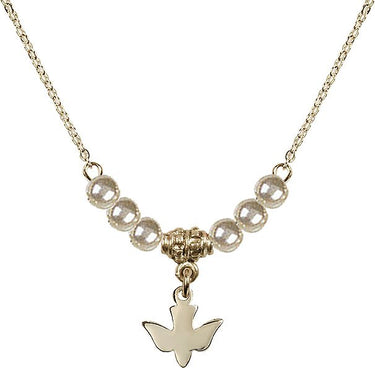 Sterling Holy Spirit Crystal Necklace | 3/8 inch | 4mm Beads