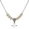 Holy Spirit Crystal Necklace | 3/8 inch | 4mm Beads   Sterling Silver