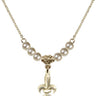Fleur de Lis Crystal Necklace | 1/2 inch | 4mm Beads   14kt Gold Filled