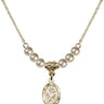 Saint Christopher Crystal Necklace | 1/2 inch | 4mm Beads   14kt Gold Filled