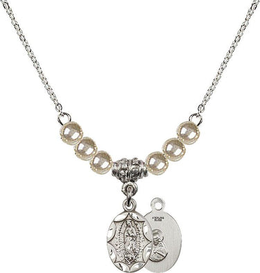Our Lady of Guadalupe Crystal Necklace | 1/2 inch | 4mm Beads | N21-0301F