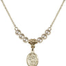 Saint Michael the Archangel Crystal Necklace | 1/2 inch | 4mm Beads   14kt Gold Filled