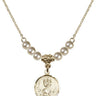 Saint Christopher Crystal Necklace | 5/8 inch | 4mm Beads   14kt Gold Filled