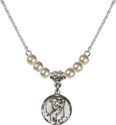 Collar de cristal de San Cristóbal | 1,5 cm | Cuentas de 4 mm | N21-0601C