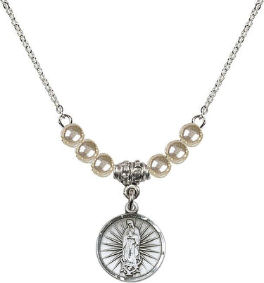 Our Lady of Guadalupe Crystal Necklace | 5/8 inch | 4mm Beads | N21-0601F