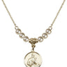 Saint Gerard Majella Crystal Necklace | 5/8 inch | 4mm Beads   14kt Gold Filled