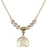 Saint Michael the Archangel Crystal Necklace | 5/8 inch | 4mm Beads   14kt Gold Filled