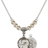 Scapular Crystal Necklace | 5/8 inch | 4mm Beads   Sterling Silver