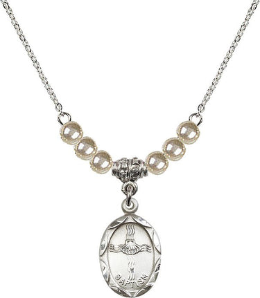 Collar de cristal para bautizo | 19 mm | Cuentas de 4 mm | N21-0612BA