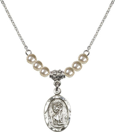 Collar de cristal de San Cristóbal | 3/4 pulgada | Cuentas de 4 mm | N21-0612C