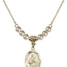Saint Gerard Majella Crystal Necklace | 3/4 inch | 4mm Beads   14kt Gold Filled