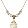 Saint Joseph Crystal Necklace | 3/4 inch | 4mm Beads   14kt Gold Filled