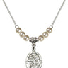 Saint Michael the Archangel Crystal Necklace | 3/4 inch | 4mm Beads   Sterling Silver