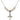 Crucifix Crystal Necklace | 7/8 inch | 4mm Beads   Sterling Silver