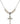 Crucifix Crystal Necklace | 7/8 inch | 4mm Beads   Sterling Silver