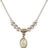 Miraculous Medal Crystal Necklace | 1/2 inch | 4mm Beads   14kt Gold Filled