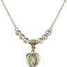 Miraculous Medal Crystal Necklace | 1/2 inch | 4mm Beads   14kt Gold Filled