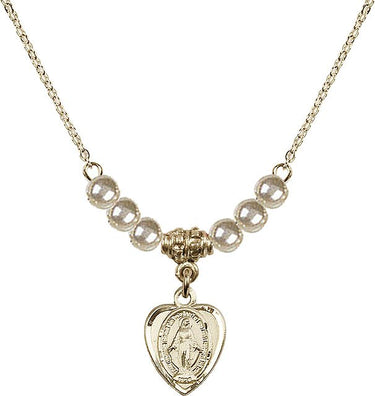 Women Miraculous Medal Crystal Necklace | 1/2 inch | 4mm Beads | N21-0706M