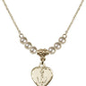 Heart / Confirmation Crystal Necklace | 5/8 inch | 4mm Beads   14kt Gold Filled