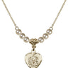 Heart / Communion Crystal Necklace | 5/8 inch | 4mm Beads   14kt Gold Filled