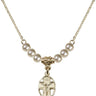 Crucifix Crystal Necklace | 1/2 inch | 4mm Beads   14kt Gold Filled