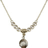 Shell Crystal Necklace | 1/2 inch | 4mm Beads   14kt Gold Filled