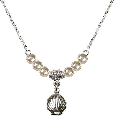 Women's Shell Crystal Necklace | 1/2 inch | 4mm Beads