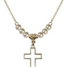 Cross Crystal Necklace | 7/8 inch | 4mm Beads   14kt Gold Filled